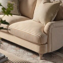 Daphnis Ochre Striped Linen Blend Sofa, 2-Seater 15 Daphnis Ochre Striped Linen Blend Sofa, 2-Seater -Daals Store GCSF 2395 OCHRE STRIPE 2ST scene2