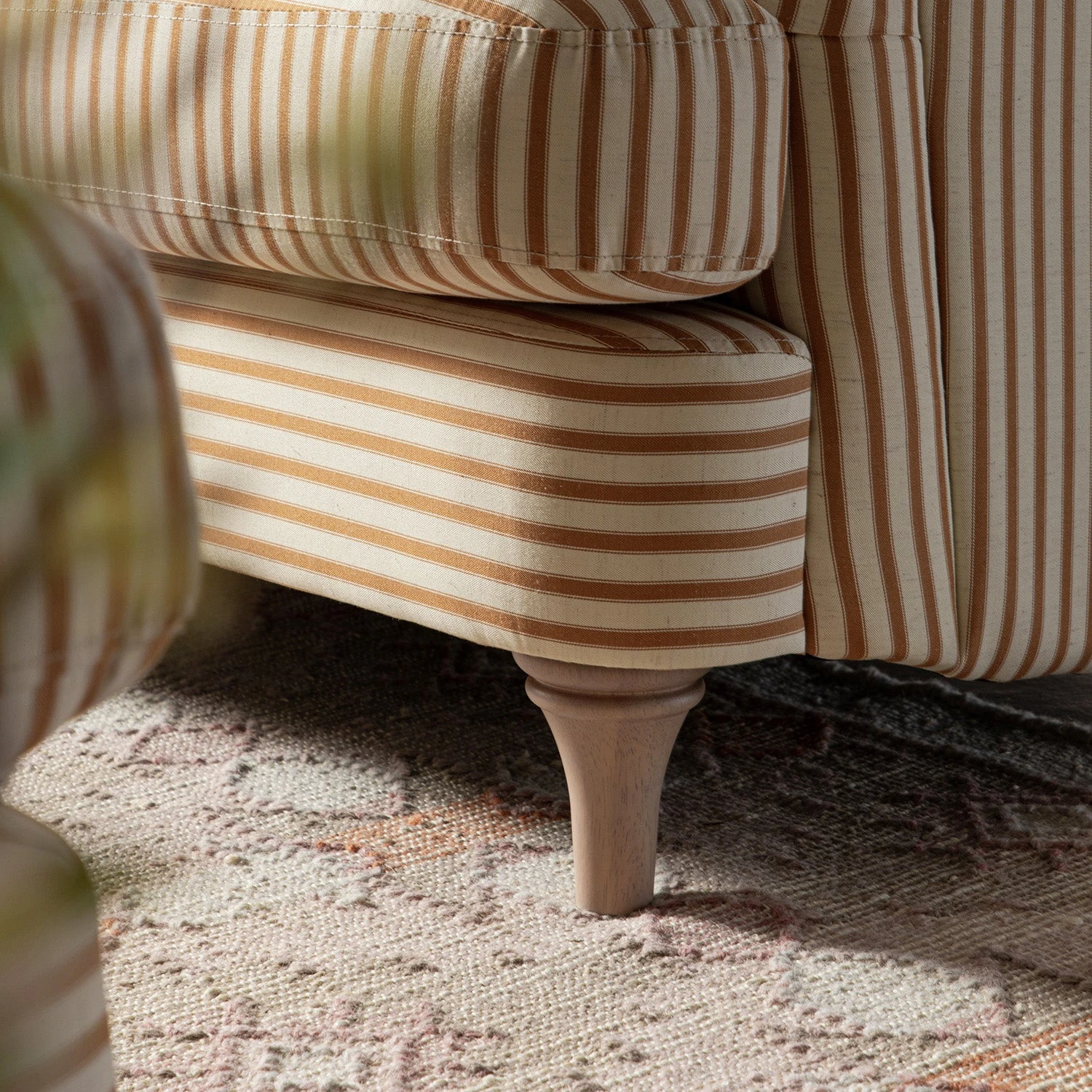 Daphnis Ochre Striped Linen Blend Sofa, 2-Seater 5 Daphnis Ochre Striped Linen Blend Sofa, 2-Seater - Image 5