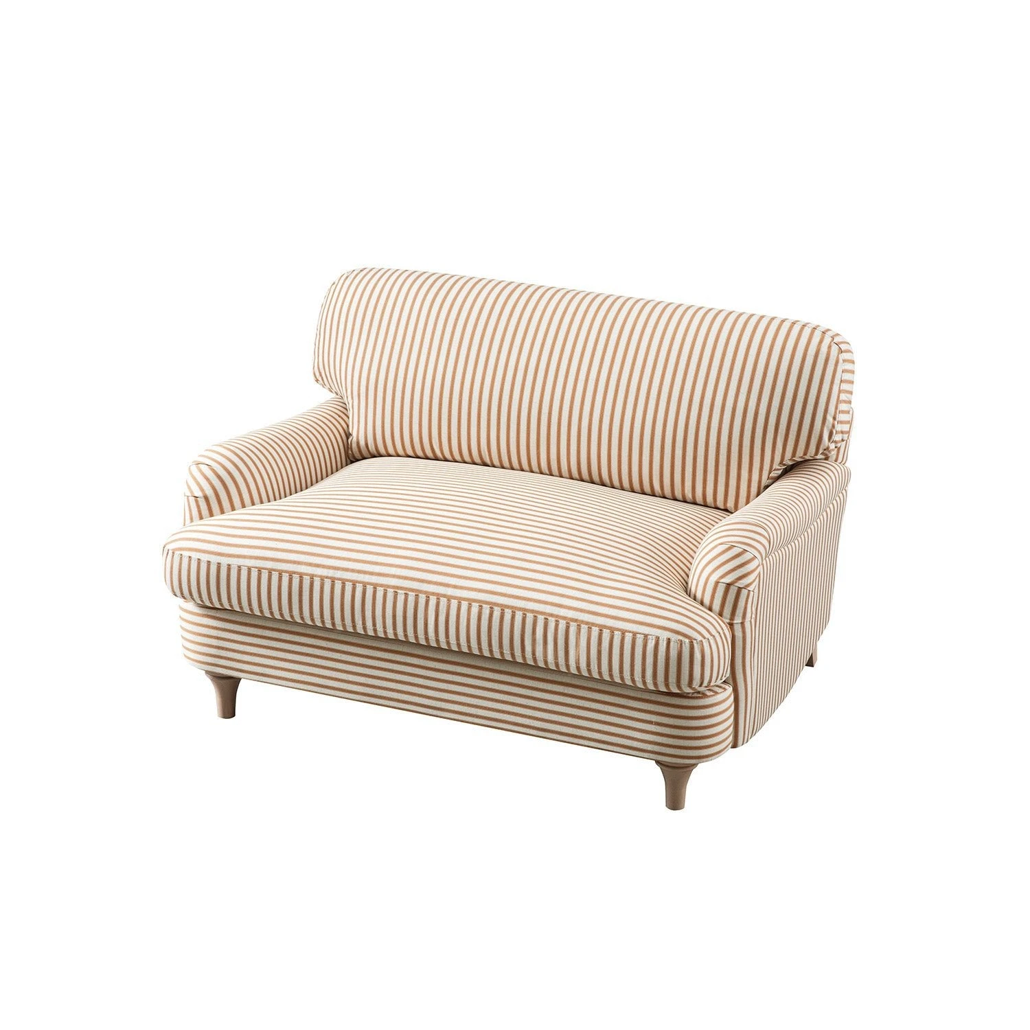 Daphnis Ochre Striped Linen Blend Sofa, Loveseat 4 Daphnis Ochre Striped Linen Blend Sofa, Loveseat - Image 4