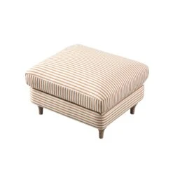 Daphnis Ochre Striped Linen Blend Footstool -Daals Store GCSF 2395 OCHRE STRIPE STOOL WB3