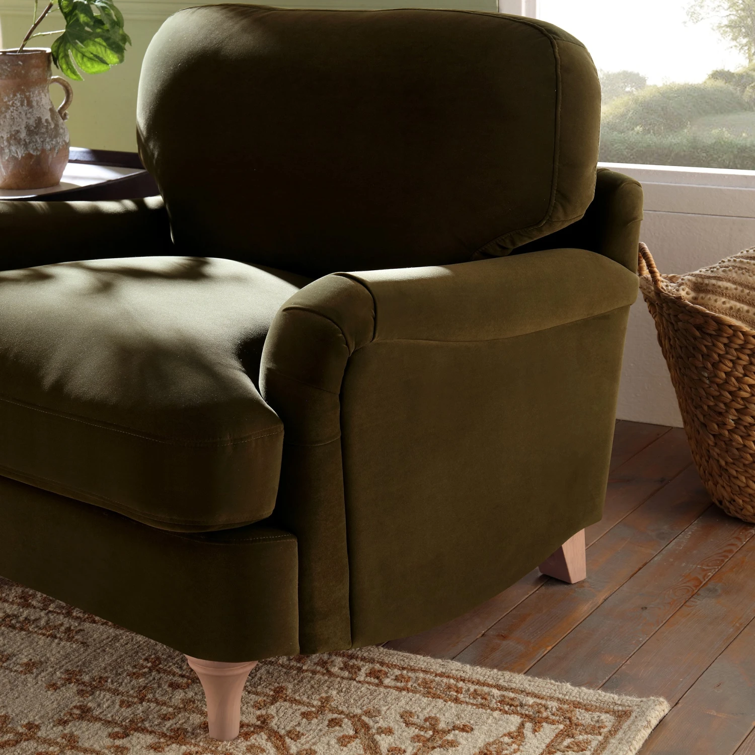Daphnis Seaweed Velvet Sofa, 1-Seater 3 Daphnis Seaweed Velvet Sofa, 1-Seater - Image 3