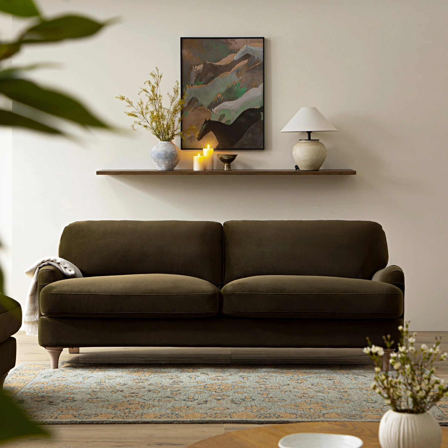 Daphnis Seaweed Velvet Sofa, 3-Seater 2 Daphnis Seaweed Velvet Sofa, 3-Seater - Image 2