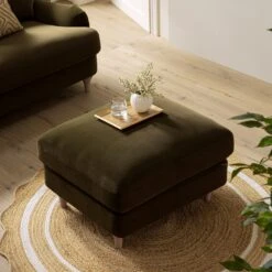 Daphnis Seaweed Velvet Sofa, Footstool 11 Daphnis Seaweed Velvet Sofa, Footstool -Daals Store GCSF 2395 SWEED VEL STOOL scene1