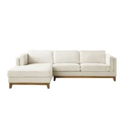 Dipley Beige Boucle Fabric Sofa, Grande Chaise Sofa Left Hand Facing -Daals Store GCSF 2398 BEIGE BOU LEFT WB1