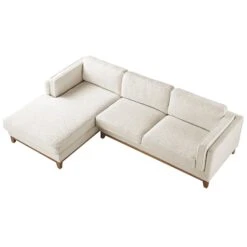 Dipley Beige Boucle Fabric Sofa, Grande Chaise Sofa Left Hand Facing -Daals Store GCSF 2398 BEIGE BOU LEFT WB3