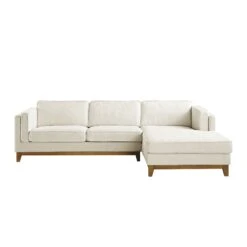 Dipley Beige Boucle Fabric Sofa, Grande Chaise Sofa Right Hand Facing -Daals Store GCSF 2398 BEIGE BOU RIGHT WB1