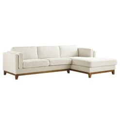 Dipley Beige Boucle Fabric Sofa, Grande Chaise Sofa Right Hand Facing -Daals Store GCSF 2398 BEIGE BOU RIGHT WB2