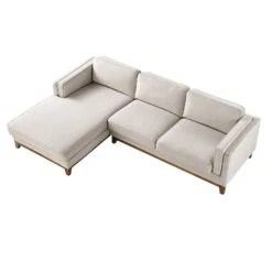 Dipley Champagne Velvet Sofa, Grande Chaise Sofa Left Hand Facing -Daals Store GCSF 2398 CHAMP VEL LEFT WB3