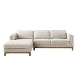 Dipley Champagne Velvet Sofa, Grande Chaise Sofa Left Hand Facing -Daals Store GCSF 2398 CHAMP VEL LEFT WB1