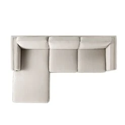 Dipley Champagne Velvet Sofa, Grande Chaise Sofa Left Hand Facing -Daals Store GCSF 2398 CHAMP VEL LEFT WB4