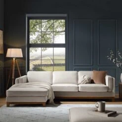 Dipley Champagne Velvet Sofa, Grande Chaise Sofa Left Hand Facing -Daals Store GCSF 2398 CHAMP VEL LEFT scene1