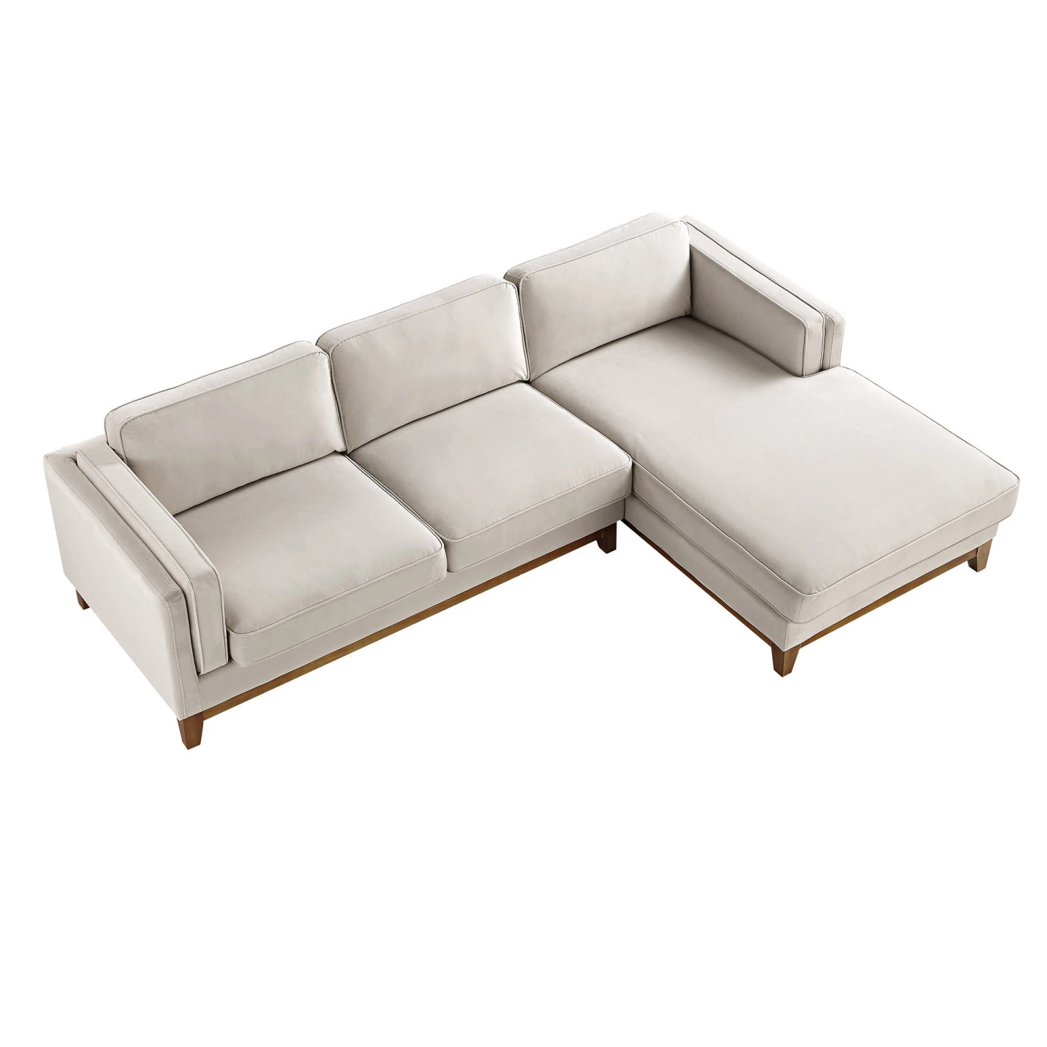 Dipley Champagne Velvet Sofa, Grande Chaise Sofa Right Hand Facing 8 Dipley Champagne Velvet Sofa, Grande Chaise Sofa Right Hand Facing - Image 8