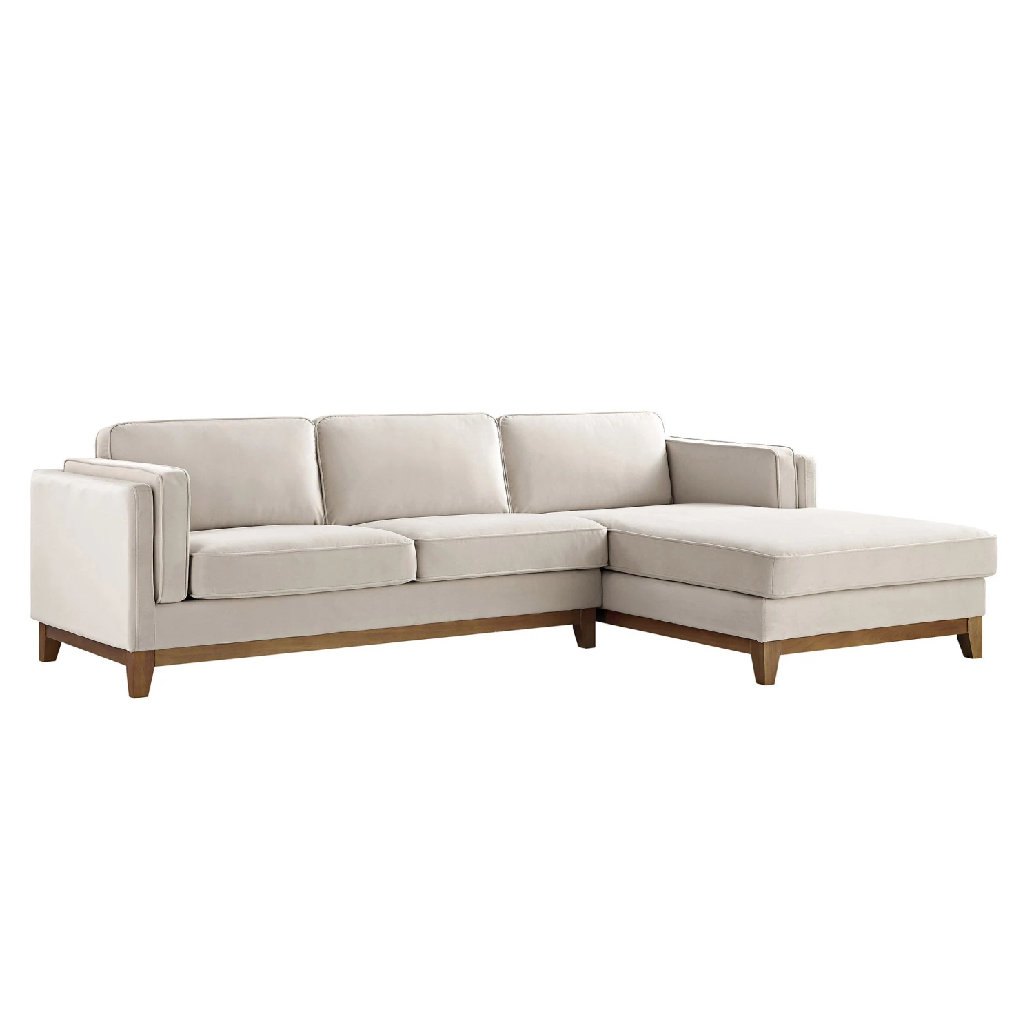 Dipley Champagne Velvet Sofa, Grande Chaise Sofa Right Hand Facing 6 Dipley Champagne Velvet Sofa, Grande Chaise Sofa Right Hand Facing - Image 6