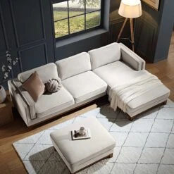 Dipley Champagne Velvet Sofa, Grande Chaise Sofa Right Hand Facing 13 Dipley Champagne Velvet Sofa, Grande Chaise Sofa Right Hand Facing -Daals Store GCSF 2398 CHAMP VEL RIGHT scene2