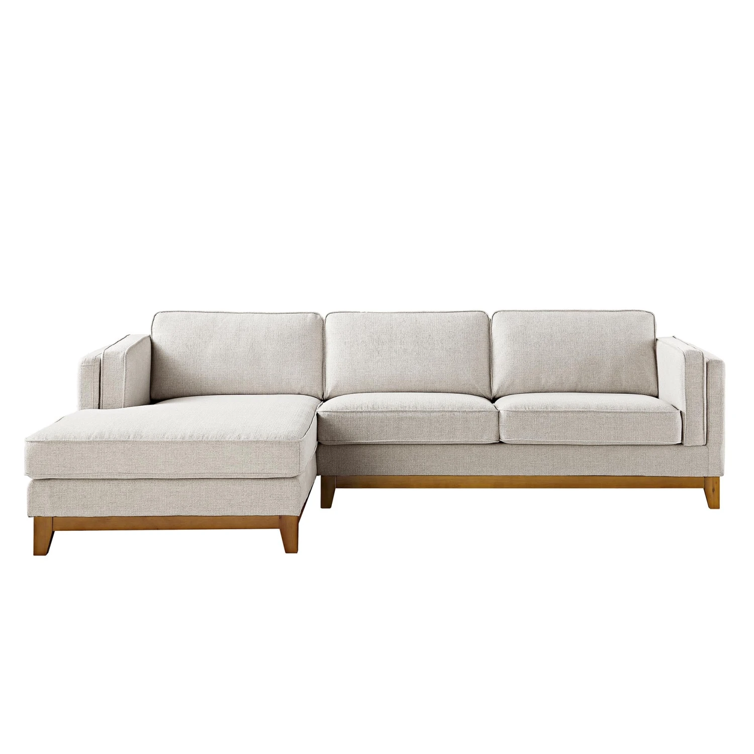 Dipley Oatmeal Woven Fabric Sofa, Grande Chaise Sofa Left Hand Facing 3 Dipley Oatmeal Woven Fabric Sofa, Grande Chaise Sofa Left Hand Facing - Image 3