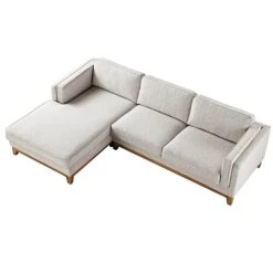 Dipley Oatmeal Woven Fabric Sofa, Grande Chaise Sofa Left Hand Facing 14 Dipley Oatmeal Woven Fabric Sofa, Grande Chaise Sofa Left Hand Facing -Daals Store GCSF 2398 OAT WOV LEFT WB3