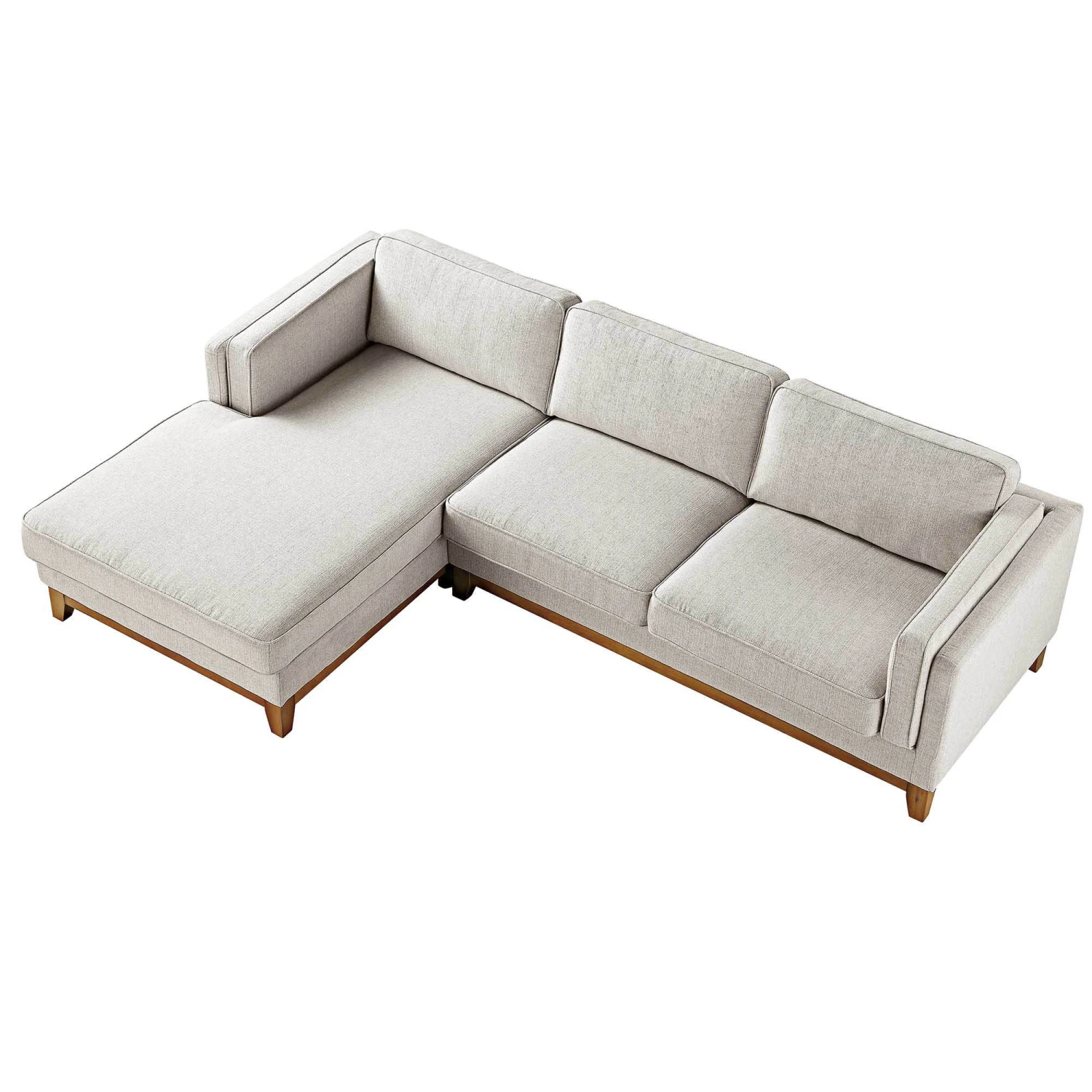 Dipley Oatmeal Woven Fabric Sofa, Grande Chaise Sofa Left Hand Facing 6 Dipley Oatmeal Woven Fabric Sofa, Grande Chaise Sofa Left Hand Facing - Image 6