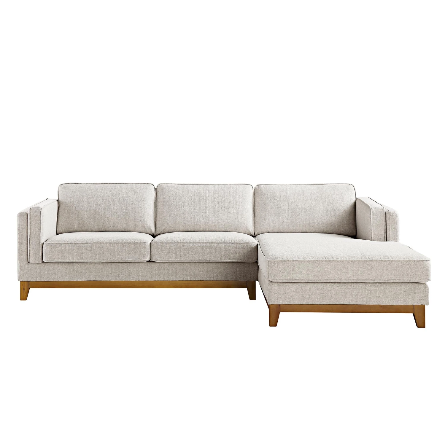 Dipley Oatmeal Woven Fabric Sofa, Grande Chaise Sofa Right Hand Facing 3 Dipley Oatmeal Woven Fabric Sofa, Grande Chaise Sofa Right Hand Facing - Image 3