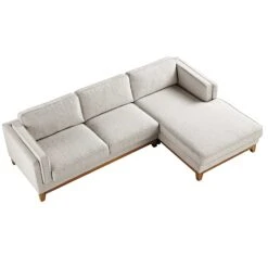 Dipley Oatmeal Woven Fabric Sofa, Grande Chaise Sofa Right Hand Facing 14 Dipley Oatmeal Woven Fabric Sofa, Grande Chaise Sofa Right Hand Facing -Daals Store GCSF 2398 OAT WOV RIGHT WB3