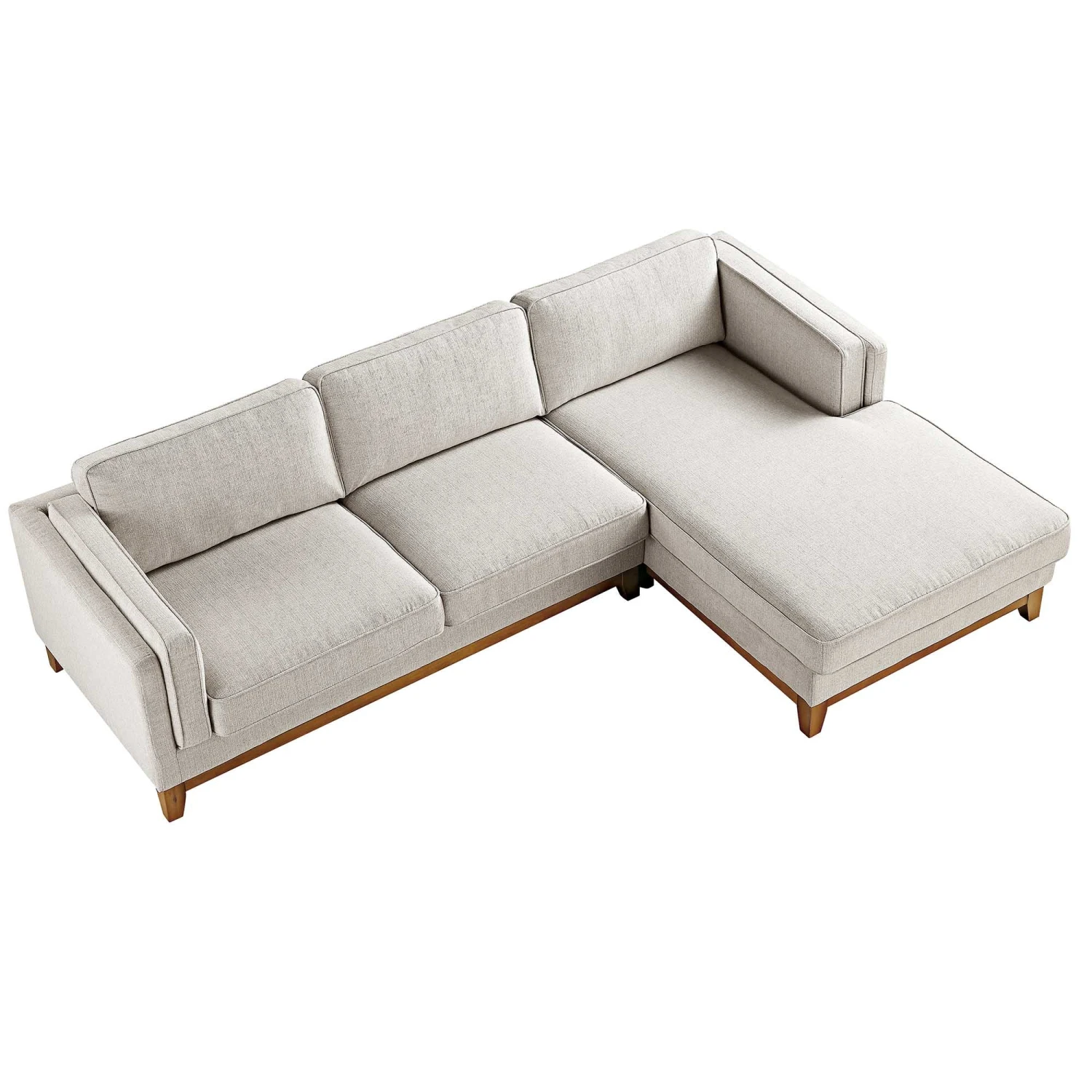 Dipley Oatmeal Woven Fabric Sofa, Grande Chaise Sofa Right Hand Facing 6 Dipley Oatmeal Woven Fabric Sofa, Grande Chaise Sofa Right Hand Facing - Image 6