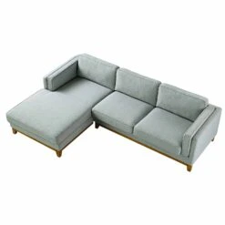 Dipley Sage Woven Fabric Sofa, Grande Chaise Sofa Left Hand Facing -Daals Store GCSF 2398 SAGE WOV LEFT WB4