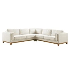 Dipley Beige Boucle Fabric Grande Corner Sofa -Daals Store GCSF 2399 BEIGE BOU LARGECORNER WB1