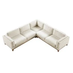 Dipley Beige Boucle Fabric Grande Corner Sofa -Daals Store GCSF 2399 BEIGE BOU LARGECORNER WB3