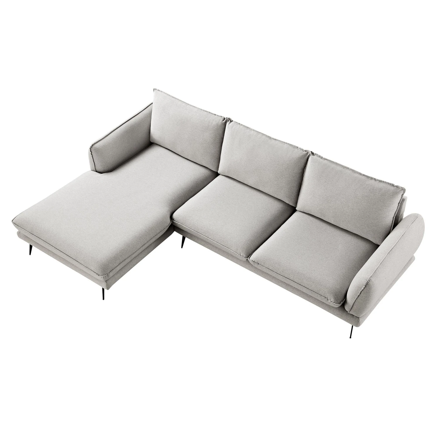 Obriel Grey Marl Fabric Sofa, Grande Chaise Sofa Left Hand Facing 5 Obriel Grey Marl Fabric Sofa, Grande Chaise Sofa Left Hand Facing - Image 5