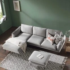 Obriel Grey Marl Fabric Sofa, Grande Chaise Sofa Left Hand Facing 13 Obriel Grey Marl Fabric Sofa, Grande Chaise Sofa Left Hand Facing -Daals Store GCSF 2400 GREY FAB LEFT scene2