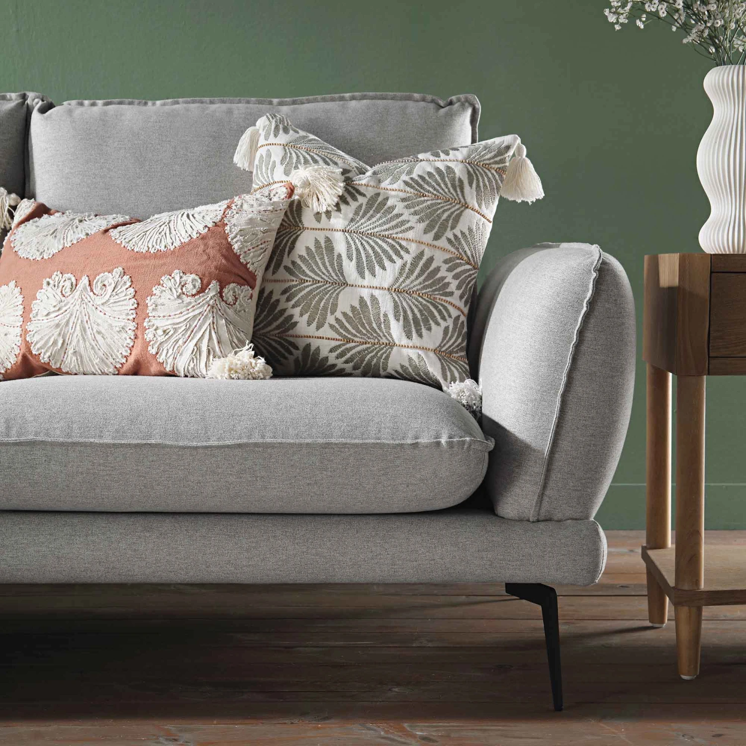 Obriel Grey Marl Fabric Sofa, Grande Chaise Sofa Left Hand Facing 4 Obriel Grey Marl Fabric Sofa, Grande Chaise Sofa Left Hand Facing - Image 4