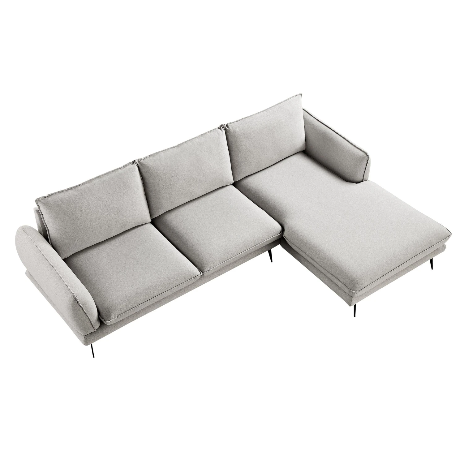 Obriel Grey Marl Fabric Sofa, Grande Chaise Sofa Right Hand Facing 8 Obriel Grey Marl Fabric Sofa, Grande Chaise Sofa Right Hand Facing - Image 8