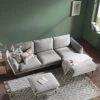 Obriel Grey Marl Fabric Sofa, Grande Chaise Sofa Right Hand Facing 32 Obriel Grey Marl Fabric Sofa, Grande Chaise Sofa Right Hand Facing -Daals Store GCSF 2400 GREY FAB RIGHT main