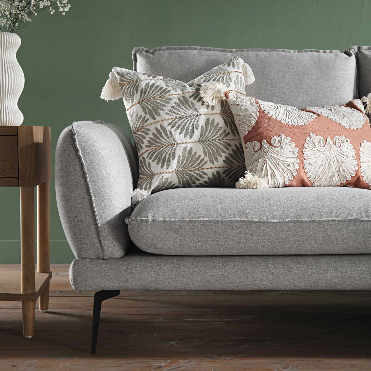 Obriel Grey Marl Fabric Sofa, Grande Chaise Sofa Right Hand Facing 4 Obriel Grey Marl Fabric Sofa, Grande Chaise Sofa Right Hand Facing - Image 4