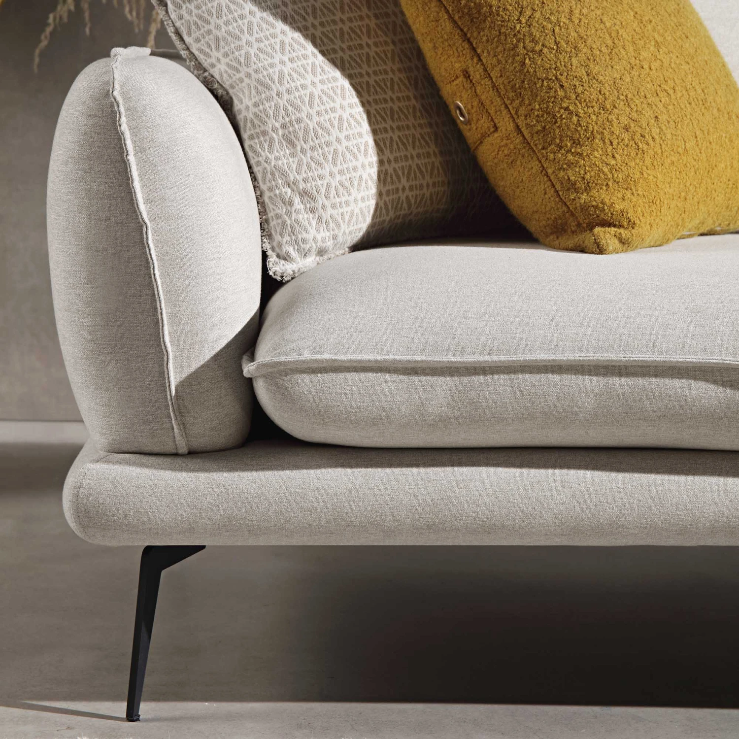 Obriel Oatmeal Fabric Sofa, Grande Chaise Sofa Right Hand Facing 4 Obriel Oatmeal Fabric Sofa, Grande Chaise Sofa Right Hand Facing - Image 4