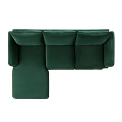 Obriel Forest Green Velvet Sofa, Grande Chaise Sofa Left Hand Facing 18 Obriel Forest Green Velvet Sofa, Grande Chaise Sofa Left Hand Facing -Daals Store GCSF 2400 PINE VEL LEFT WB3