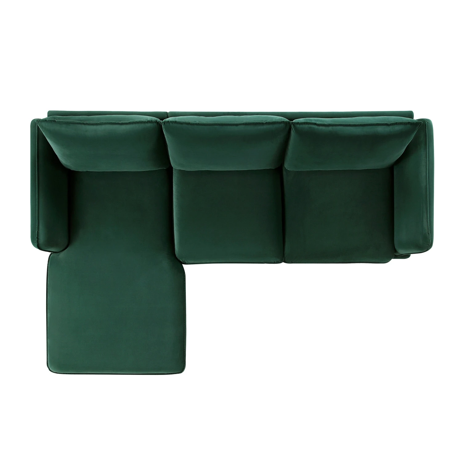 Obriel Forest Green Velvet Sofa, Grande Chaise Sofa Left Hand Facing 8 Obriel Forest Green Velvet Sofa, Grande Chaise Sofa Left Hand Facing - Image 8