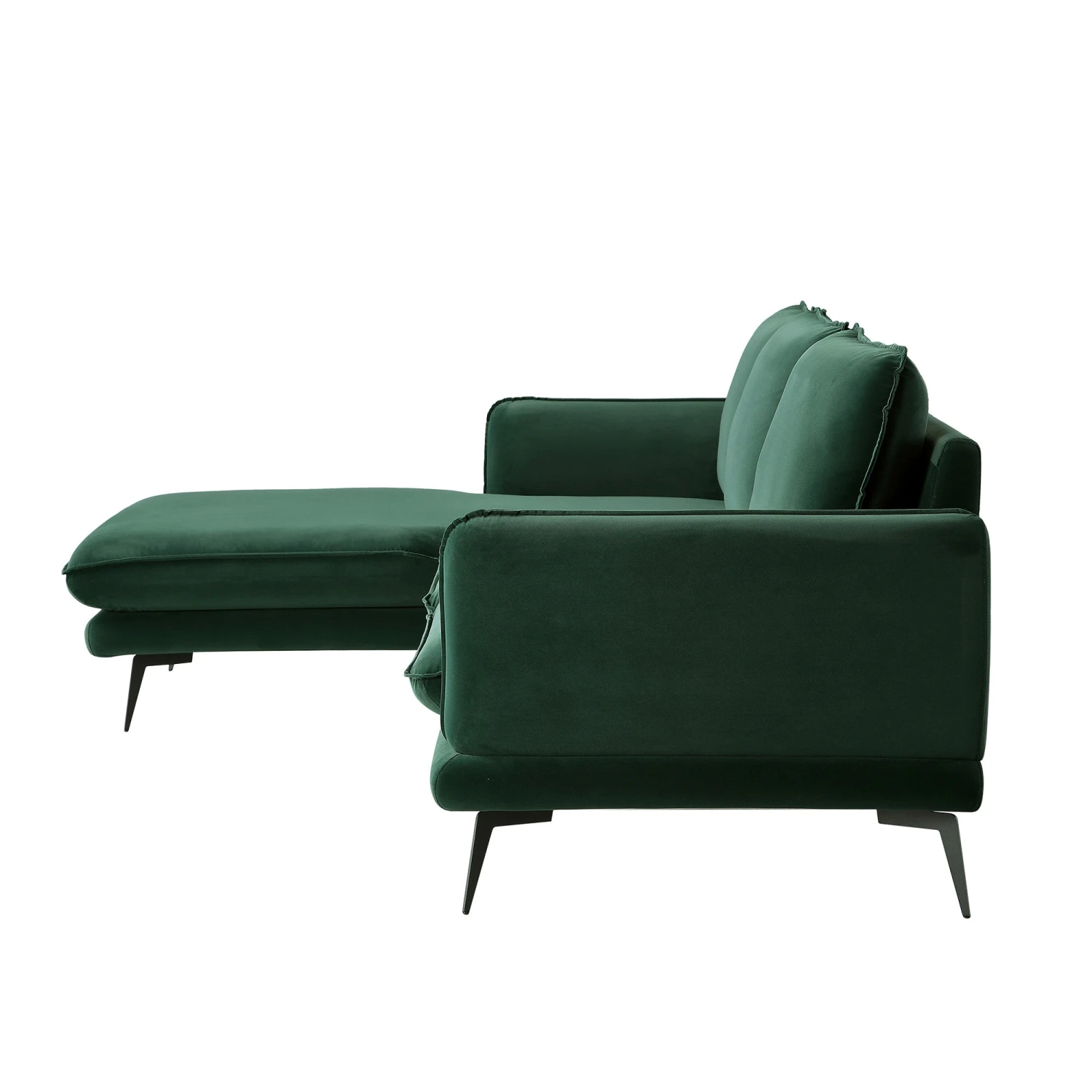 Obriel Forest Green Velvet Sofa, Grande Chaise Sofa Left Hand Facing 10 Obriel Forest Green Velvet Sofa, Grande Chaise Sofa Left Hand Facing - Image 10