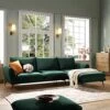 Obriel Forest Green Velvet Sofa, Grande Chaise Sofa Right Hand Facing -Daals Store GCSF 2400 PINE VEL RIGHT main