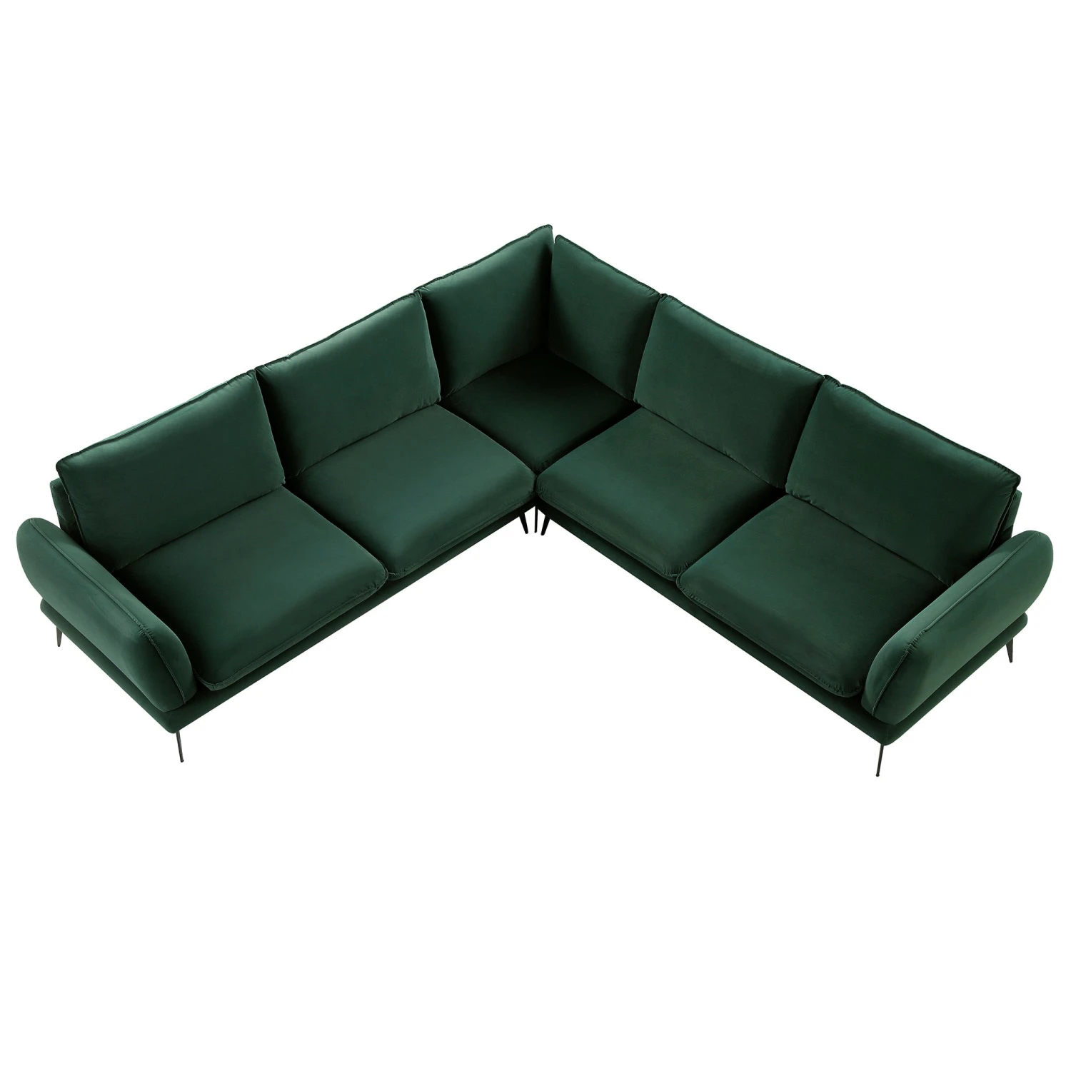 Obriel Forest Green Velvet Grande Corner Sofa 5 Obriel Forest Green Velvet Grande Corner Sofa - Image 5
