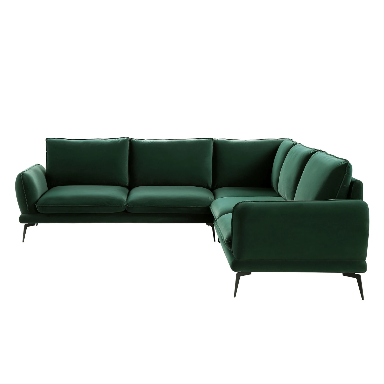 Obriel Forest Green Velvet Grande Corner Sofa 8 Obriel Forest Green Velvet Grande Corner Sofa - Image 8