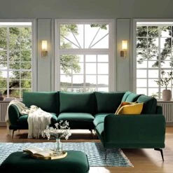 Obriel Forest Green Velvet Grande Corner Sofa 15 Obriel Forest Green Velvet Grande Corner Sofa -Daals Store GCSF 2401 PINE VEL LARGECORNER scene2