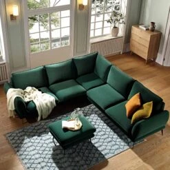 Obriel Forest Green Velvet Grande Corner Sofa 16 Obriel Forest Green Velvet Grande Corner Sofa -Daals Store GCSF 2401 PINE VEL LARGECORNER scene3