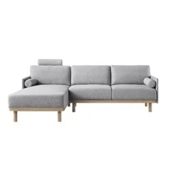 Timber Grey Marl Fabric Sofa, Large 3-Seater Chaise Sofa Left Hand Facing 19 Timber Grey Marl Fabric Sofa, Large 3-Seater Chaise Sofa Left Hand Facing -Daals Store GCSF 2402 GREY FAB LEFT WB2