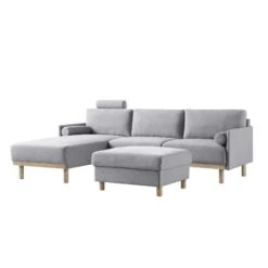 Timber Grey Marl Fabric Sofa, Large 3-Seater Chaise Sofa Left Hand Facing 22 Timber Grey Marl Fabric Sofa, Large 3-Seater Chaise Sofa Left Hand Facing -Daals Store GCSF 2402 GREY FAB LEFT WB4