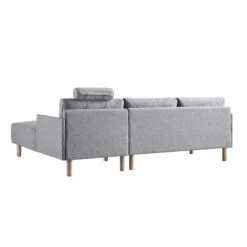 Timber Grey Marl Fabric Sofa, Large 3-Seater Chaise Sofa Right Hand Facing -Daals Store GCSF 2402 GREY FAB RIGHT WB5