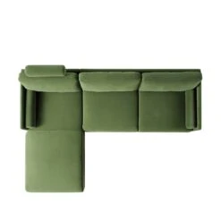 Timber Fern Green Velvet Sofa, Large 3-Seater Chaise Sofa Left Hand Facing 21 Timber Fern Green Velvet Sofa, Large 3-Seater Chaise Sofa Left Hand Facing -Daals Store GCSF 2402 MOSS VEL LEFT WB3