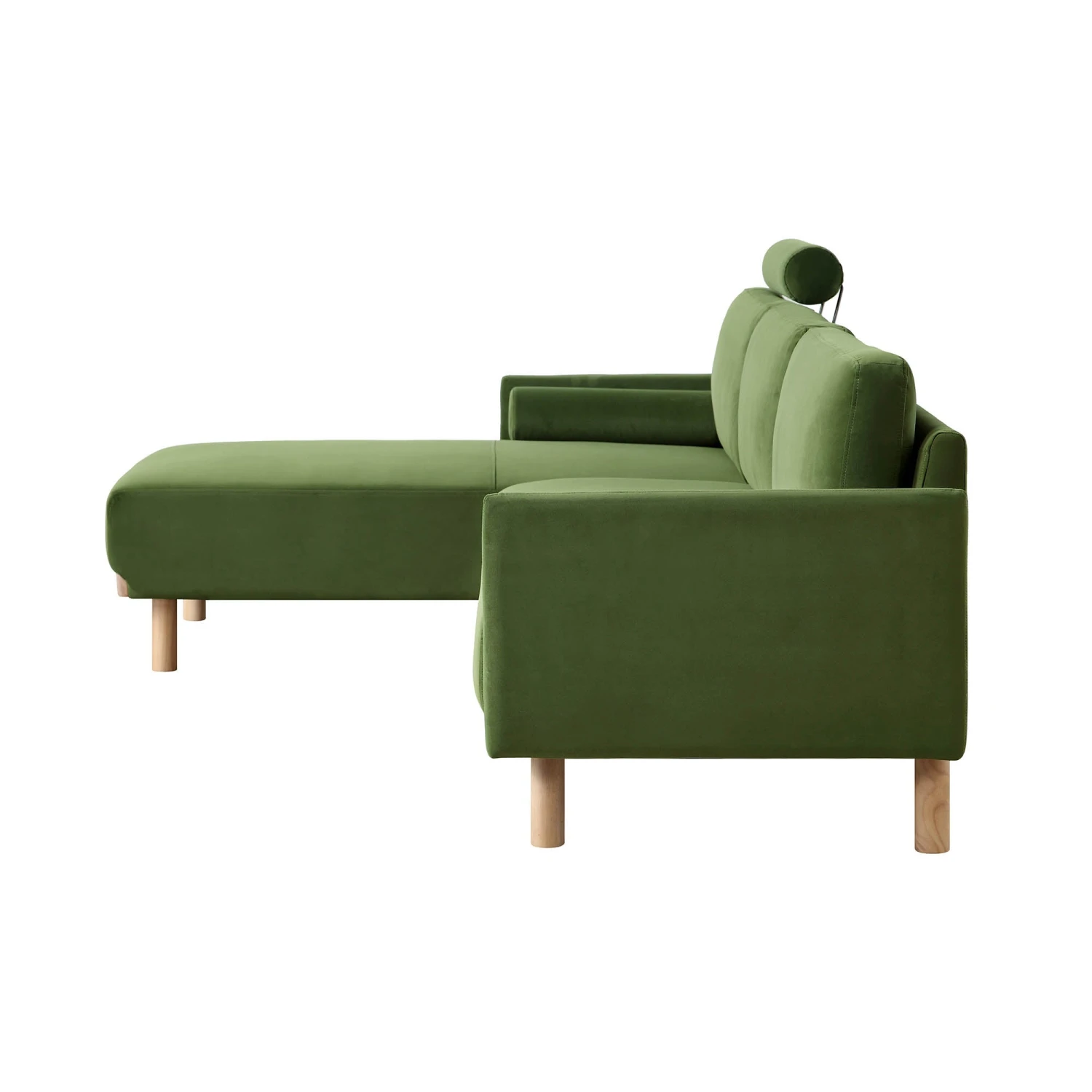 Timber Fern Green Velvet Sofa, Large 3-Seater Chaise Sofa Left Hand Facing 9 Timber Fern Green Velvet Sofa, Large 3-Seater Chaise Sofa Left Hand Facing - Image 9