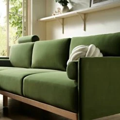 Timber Fern Green Velvet Sofa, Large 3-Seater Chaise Sofa Left Hand Facing 17 Timber Fern Green Velvet Sofa, Large 3-Seater Chaise Sofa Left Hand Facing -Daals Store GCSF 2402 MOSS VEL LEFT scene3