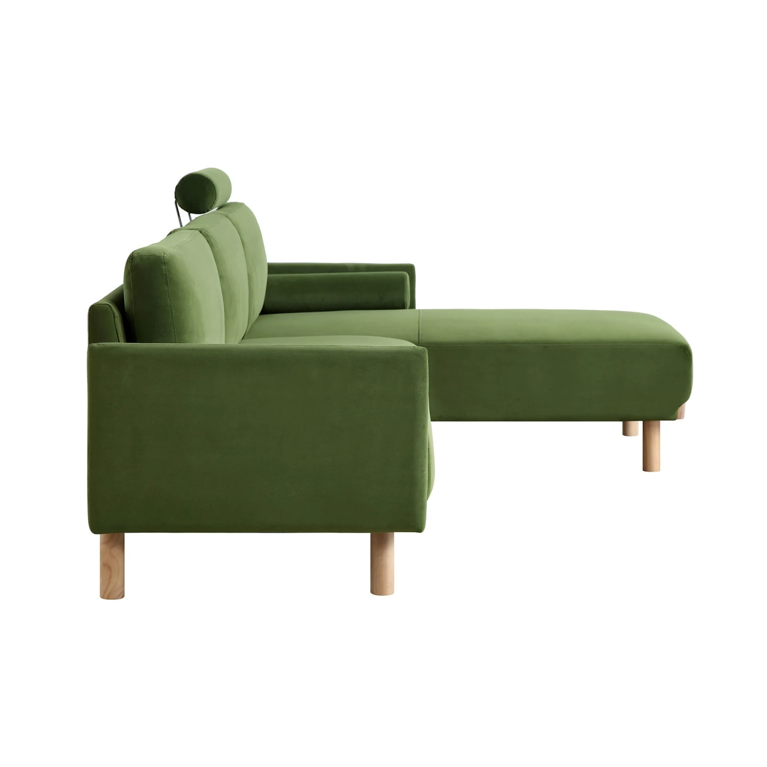 Timber Fern Green Velvet Sofa, Large 3-Seater Chaise Sofa Right Hand Facing 9 Timber Fern Green Velvet Sofa, Large 3-Seater Chaise Sofa Right Hand Facing - Image 9