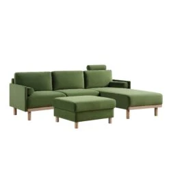 Timber Fern Green Velvet Sofa, Large 3-Seater Chaise Sofa Right Hand Facing 23 Timber Fern Green Velvet Sofa, Large 3-Seater Chaise Sofa Right Hand Facing -Daals Store GCSF 2402 MOSS VEL RIGHT WB5